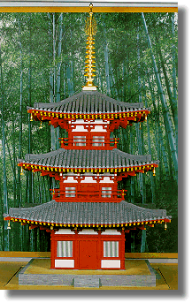 縄生廃寺三重塔の模型